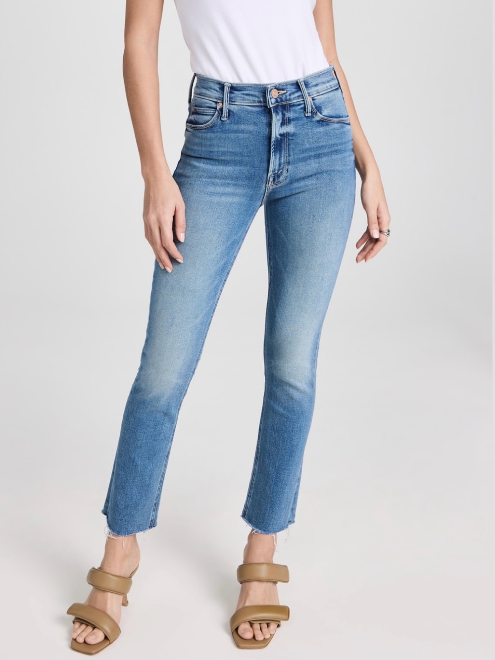 MOTHER Mid Rise Dazzler Ankle Fray Women's Jeans Size 26